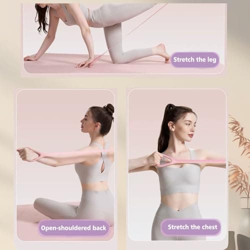 Nzwnxdtq Figure 8 Resistance Band with Handles, Elastic Bands for Working Out,Arm,Back,Shoulder Training Elastic Ropes,Exercise Equipment for Yoga, Pilates,Physical Therapy Stretching(3 Color)