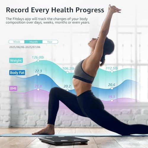 Posture Scale for Body Weight, Digital Bathroom Smart Scale, 13 Body Composition Analyzer Sync Weight Scale BMI Health Monitor Sync Apps 400lbs - Black