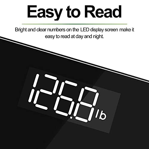 RENPHO Scale for Body Weight, Mechanical Bathroom Weighing Scale, Highly Accurate & Measures Weight up to 400 lb/180kg, Batteries Included, 10.2"/260mm, Black-Core 1S