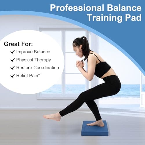 StrongTek Professional Foam Exercise Balance Pad - 15.8" x 13" x 2", High-Density TPE Foam Knee Pad, Non-Slip & Water-Resistant, for Balance Training, Physical Therapy, Yoga, and More (Blue)
