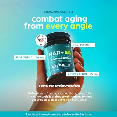 NAD Supplement Mg 8457Extra Strength NMN Alternative Liposomal + Green Tea for Women & Men w/Urolithin A, Resveratrol, CoQ10, Alpha Lipoic Acid