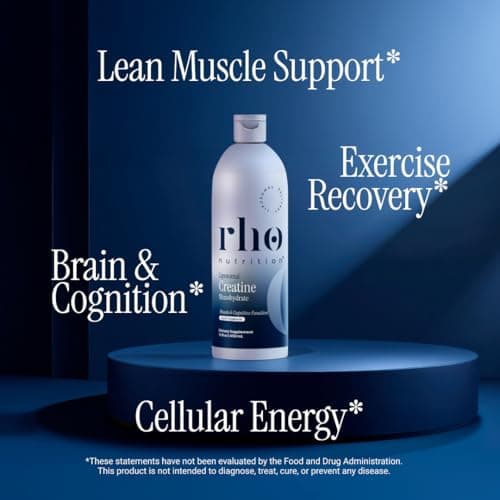 Rho Nutrition Liposomal Creatine Monohydrate - Ultra High Absorption Liquid Creatine Supplement – Promotes Lean Muscle Mass & Recovery, Supports Brain Function & Enhances Cellular Energy Production