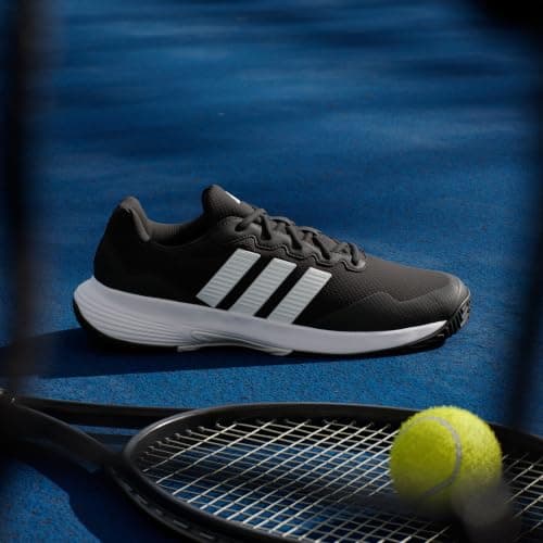 adidas Men's Gamecourt 2 M, Black/White/Silver Metallic, 9.5