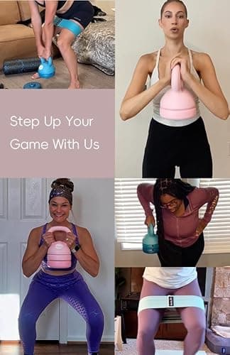 kure.fit Adjustable Kettlebell | 5 lb - 12 lb | Kettlebell Weights Set for Home Gym | Full-Body Workouts, Strength Training, Weight Loss | Fabric Booty Band | Beginners & Women | Pink