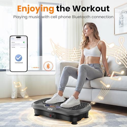 AXV Vibration Plate Fitness Platform Exercise Machine Vibrating Shaking Full Body Shaker Workout Vibrate Stand Shake Board Sport for Weight Loss Fat Burner for Gym Home Office
