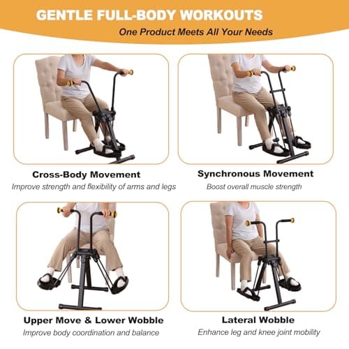 MDODM Pedal Exerciser Bike for Seniors, Arm Leg Hand and Knee Elderly Exercise Equipment, Sitting Home Exercise Machine for Total Body, Upper and Lower Limb Trainer