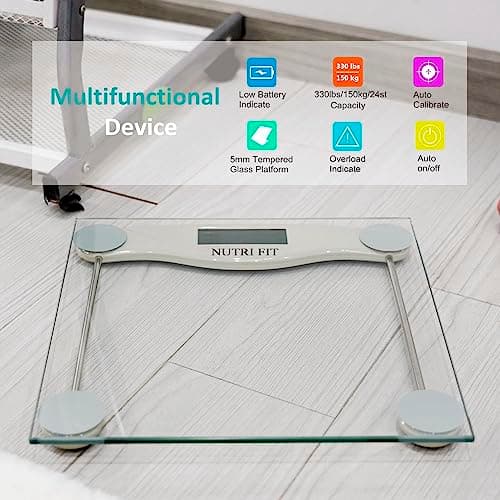 Digital Bathroom Scale for Body Weight, Precision Weighing Scale for Weight Loss, High Accuracy Measurements, 330 Pounds, Step on Technology