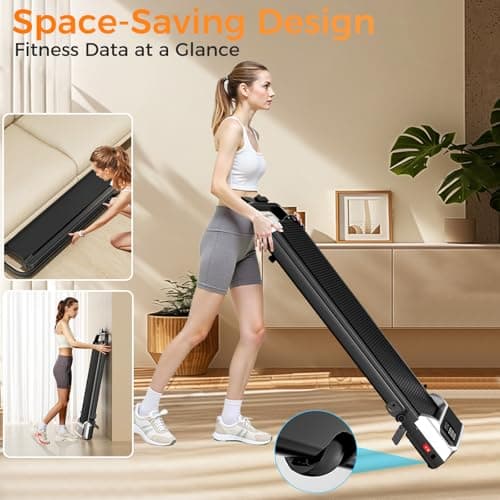 Walking Pad Treadmill with 8% Incline for Home Office,3.0HP Low Noise Portable Folding Under Desk Treadmill with Remote Control,Jogging Running Machine,350 Lbs Capacity,LED Display,Handle Bar