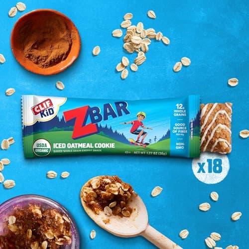 Zbar - Iced Oatmeal Cookie - Soft-Baked Energy Snack Bars - Non-GMO - 12g Whole Grains - USDA Organic Granola Bars - Snacks for Kids (18 Pack)