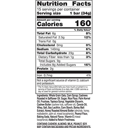 Nature Valley Sweet and Salty Nut Granola Bars, Cashew, 15 Bars, 18 oz