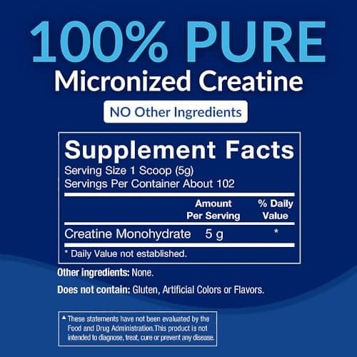 BodyTech Creatine Monohydrate Powder, Unflavored Micronized Creatine Formula for Men and Women, 5g per Serving, Pre Workout & Post Workout Supplement, Gluten Free, Sugar Free, 18 Oz, 102 Servings