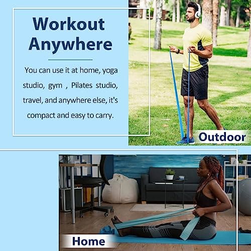 Resistance Bands for Physical Therapy, Working Out Bands, Latex Free Elastic and Exercise Bands Set for Stretching, Suitable for Rehab, Yoga, Pilates, Gym, Home Exercise (Five Colors)